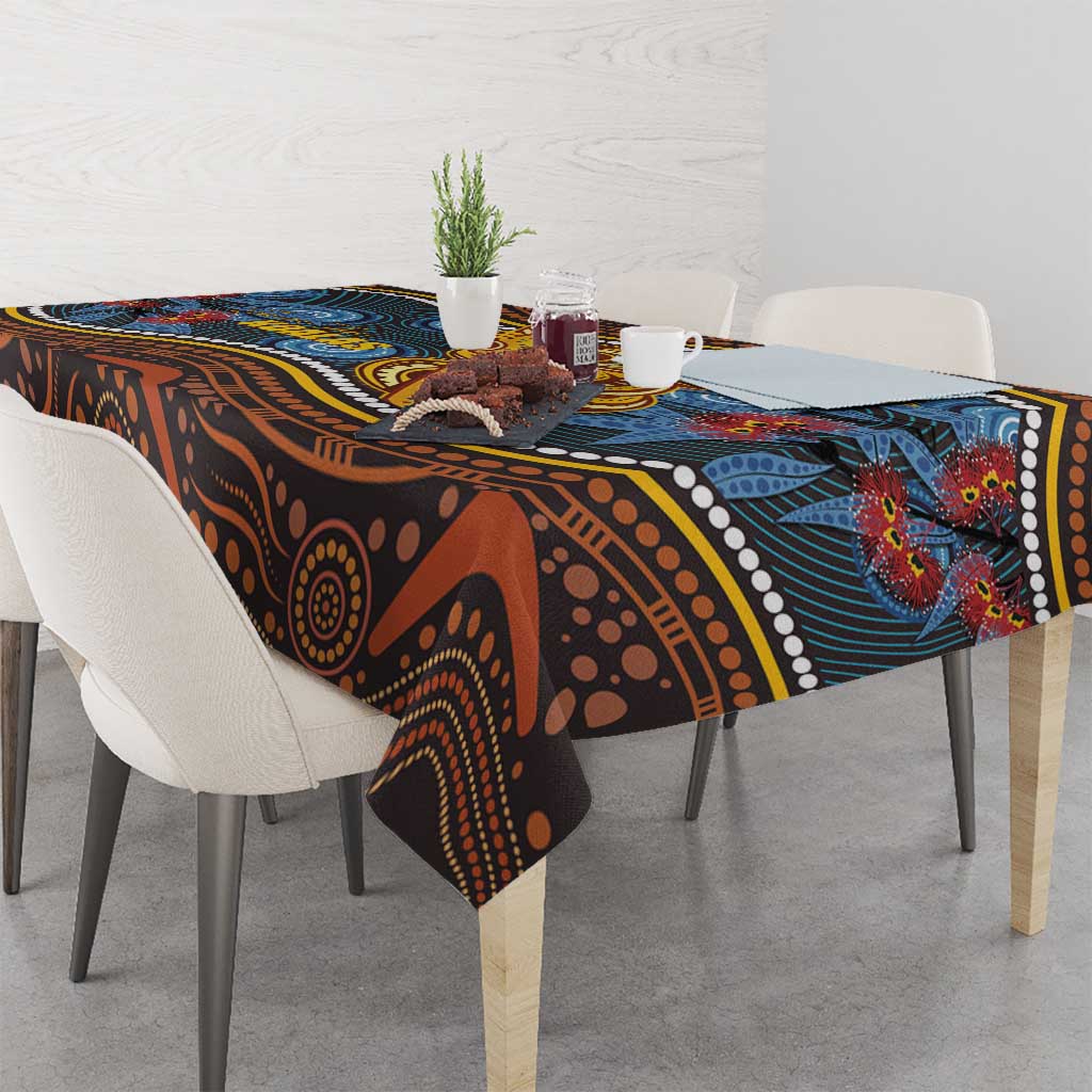 Aboriginal Dot Painting Koala Bear Tablecloth Aussie Eucalyptus Caesia Flowers