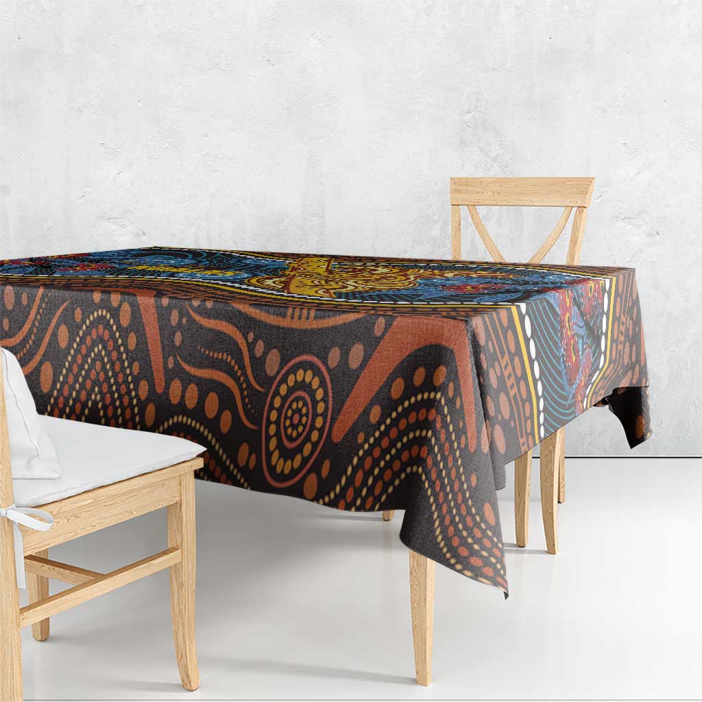 Aboriginal Dot Painting Koala Bear Tablecloth Aussie Eucalyptus Caesia Flowers