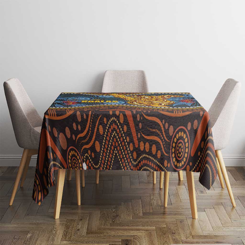 Aboriginal Dot Painting Koala Bear Tablecloth Aussie Eucalyptus Caesia Flowers