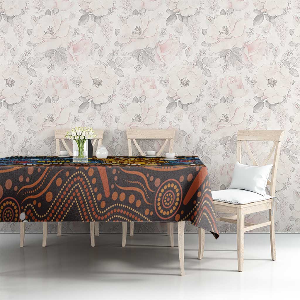 Aboriginal Dot Painting Koala Bear Tablecloth Aussie Eucalyptus Caesia Flowers