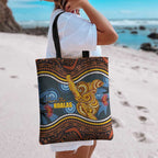 Aboriginal Dot Painting Koala Bear Tote Bag Aussie Eucalyptus Caesia Flowers