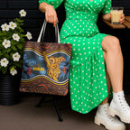 Aboriginal Dot Painting Koala Bear Tote Bag Aussie Eucalyptus Caesia Flowers