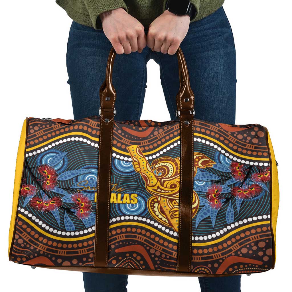 Aboriginal Dot Painting Koala Bear Travel Bag Aussie Eucalyptus Caesia Flowers