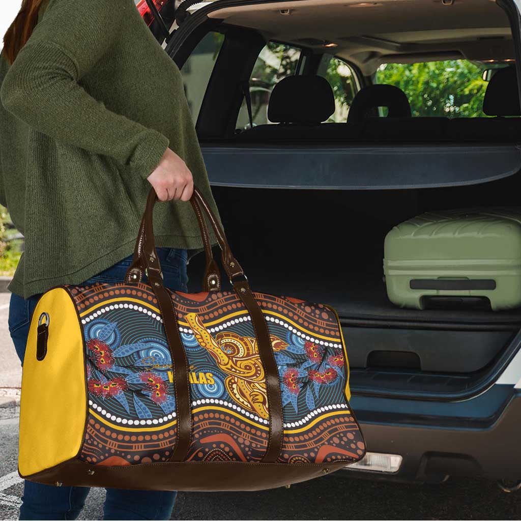 Aboriginal Dot Painting Koala Bear Travel Bag Aussie Eucalyptus Caesia Flowers