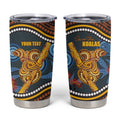 Aboriginal Dot Painting Koala Bear Personalised Tumbler Cup Aussie Eucalyptus Caesia Flowers