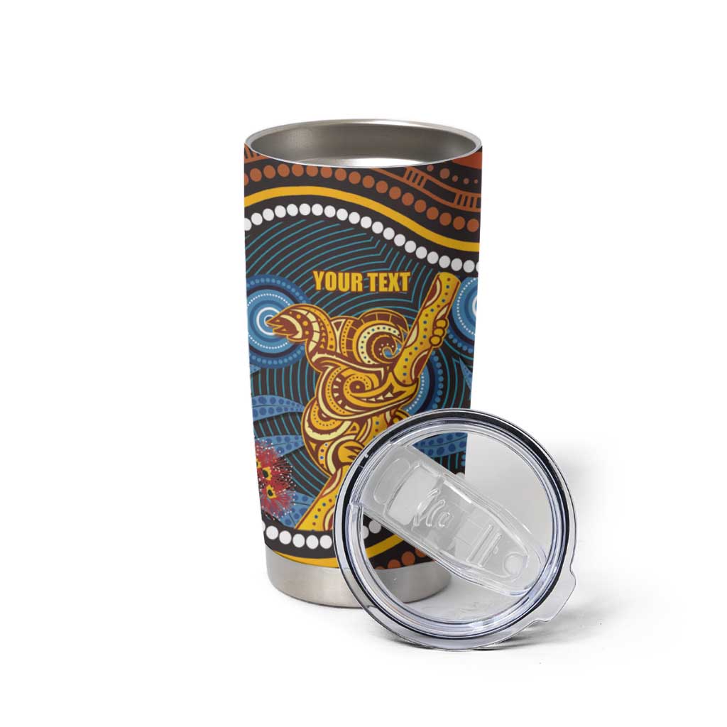 Aboriginal Dot Painting Koala Bear Personalised Tumbler Cup Aussie Eucalyptus Caesia Flowers