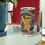Aboriginal Dot Painting Koala Bear Personalised Tumbler Cup Aussie Eucalyptus Caesia Flowers