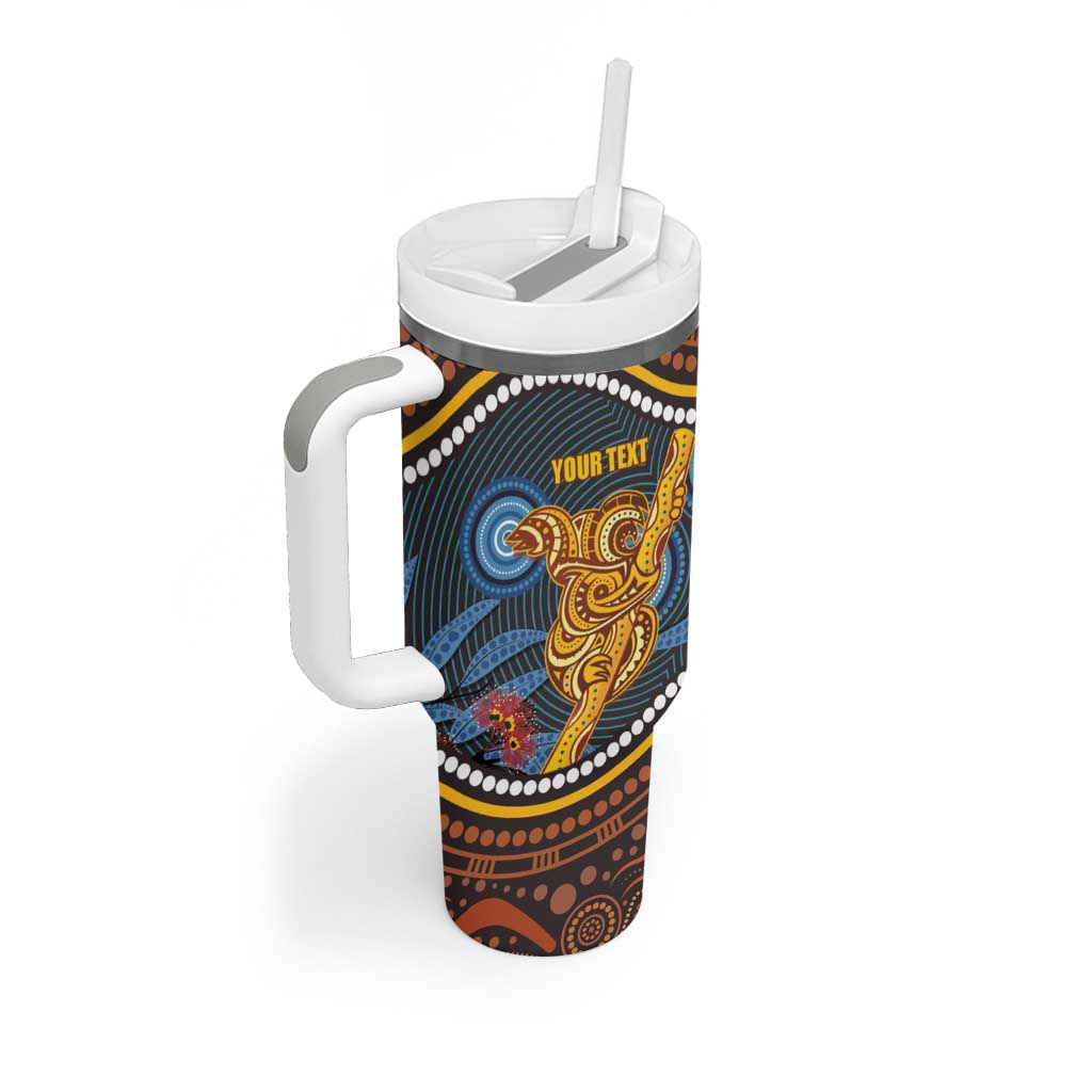 Aboriginal Dot Painting Koala Bear Personalised Tumbler With Handle Aussie Eucalyptus Caesia Flowers