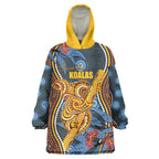 Aboriginal Dot Painting Koala Bear Personalised Wearable Blanket Hoodie Aussie Eucalyptus Caesia Flowers