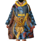 Aboriginal Dot Painting Koala Bear Personalised Wearable Blanket Hoodie Aussie Eucalyptus Caesia Flowers
