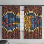 Aboriginal Dot Painting Koala Bear Window Curtain Aussie Eucalyptus Caesia Flowers