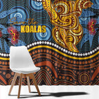 Aboriginal Dot Painting Koala Bear Window Curtain Aussie Eucalyptus Caesia Flowers