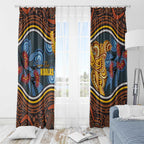 Aboriginal Dot Painting Koala Bear Window Curtain Aussie Eucalyptus Caesia Flowers