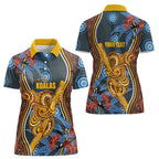 Aboriginal Dot Painting Koala Bear Personalised Women Polo Shirt Aussie Eucalyptus Caesia Flowers