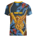 Aboriginal Dot Painting Koala Bear Personalised Women V-Neck T-Shirt Aussie Eucalyptus Caesia Flowers