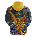 Aboriginal Dot Painting Koala Bear Personalised Zip Hoodie Aussie Eucalyptus Caesia Flowers