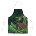 Kiwi New Zealand Personalised Apron Aotearoa Map Silver Fern Koru Pattern