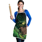 Kiwi New Zealand Personalised Apron Aotearoa Map Silver Fern Koru Pattern