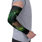 Kiwi New Zealand Personalised Arm Sleeves Aotearoa Map Silver Fern Koru Pattern