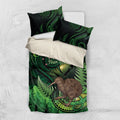 Kiwi New Zealand Personalised Bedding Set Aotearoa Map Silver Fern Koru Pattern