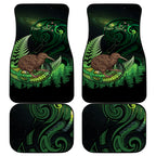 Kiwi New Zealand Personalised Car Mats Aotearoa Map Silver Fern Koru Pattern