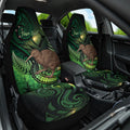 Kiwi New Zealand Personalised Car Seat Cover Aotearoa Map Silver Fern Koru Pattern