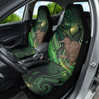 Kiwi New Zealand Personalised Car Seat Cover Aotearoa Map Silver Fern Koru Pattern