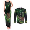 Kiwi New Zealand Personalised Couples Matching Tank Maxi Dress and Long Sleeve Button Shirt Aotearoa Map Silver Fern Koru Pattern