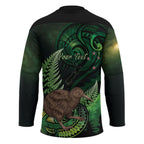 Kiwi New Zealand Personalised Hockey Jersey Aotearoa Map Silver Fern Koru Pattern