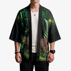Kiwi New Zealand Personalised Kimono Aotearoa Map Silver Fern Koru Pattern
