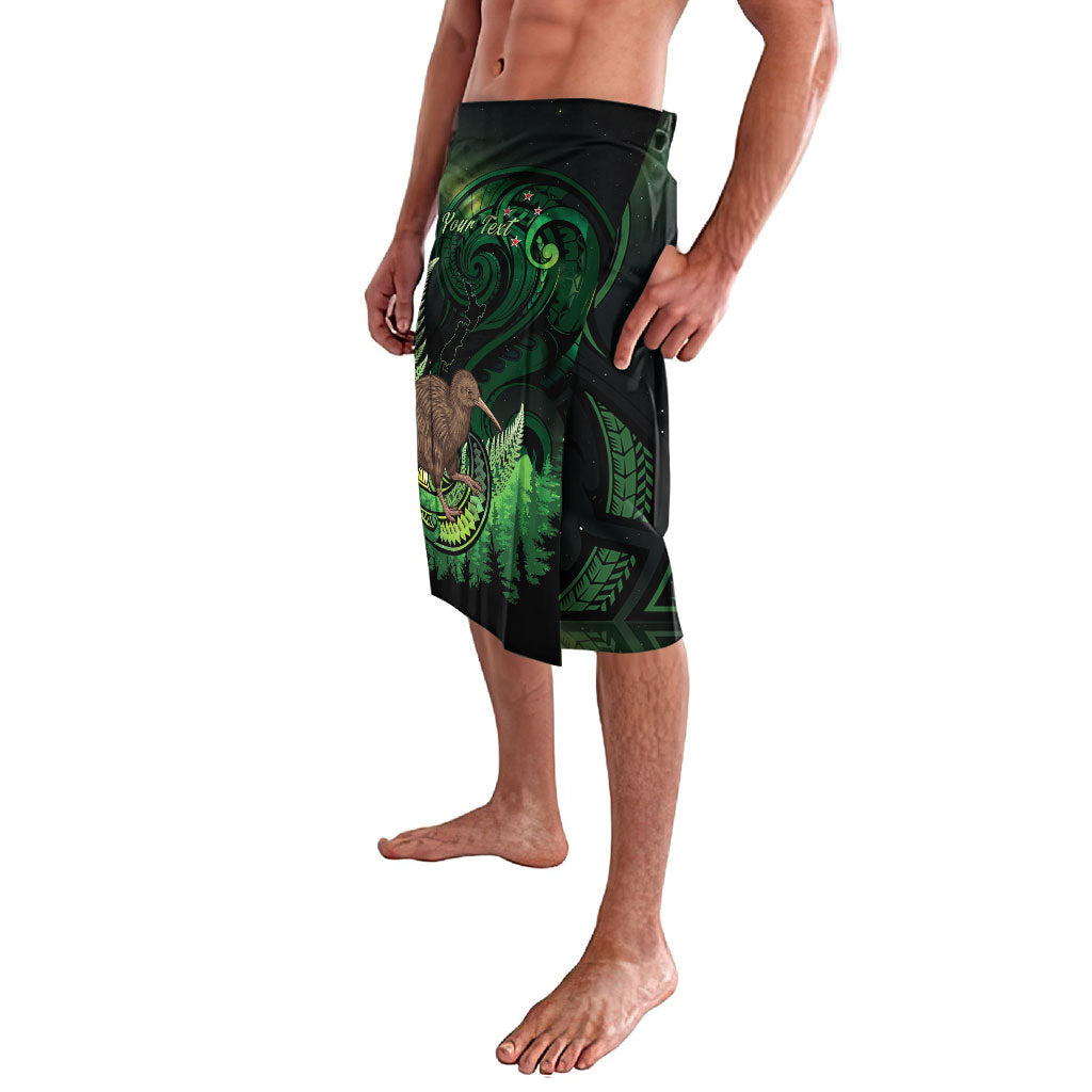 Kiwi New Zealand Personalised Lavalava Aotearoa Map Silver Fern Koru Pattern