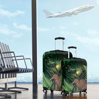 Kiwi New Zealand Personalised Luggage Cover Aotearoa Map Silver Fern Koru Pattern