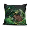 Kiwi New Zealand Personalised Pillow Cover Aotearoa Map Silver Fern Koru Pattern