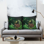 Kiwi New Zealand Personalised Pillow Cover Aotearoa Map Silver Fern Koru Pattern