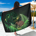 Kiwi New Zealand Personalised Sarong Aotearoa Map Silver Fern Koru Pattern