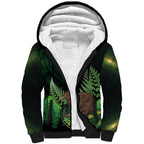 Kiwi New Zealand Personalised Sherpa Hoodie Aotearoa Map Silver Fern Koru Pattern