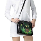 Kiwi New Zealand Personalised Shoulder Handbag Aotearoa Map Silver Fern Koru Pattern