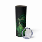 Kiwi New Zealand Personalised Skinny Tumbler Aotearoa Map Silver Fern Koru Pattern