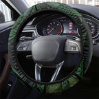 Kiwi New Zealand Steering Wheel Cover Aotearoa Map Silver Fern Koru Pattern
