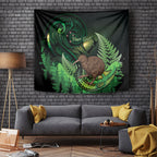 Kiwi New Zealand Personalised Tapestry Aotearoa Map Silver Fern Koru Pattern