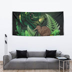 Kiwi New Zealand Personalised Tapestry Aotearoa Map Silver Fern Koru Pattern