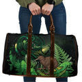 Kiwi New Zealand Personalised Travel Bag Aotearoa Map Silver Fern Koru Pattern