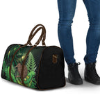 Kiwi New Zealand Personalised Travel Bag Aotearoa Map Silver Fern Koru Pattern
