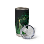 Kiwi New Zealand Personalised Tumbler Cup Aotearoa Map Silver Fern Koru Pattern