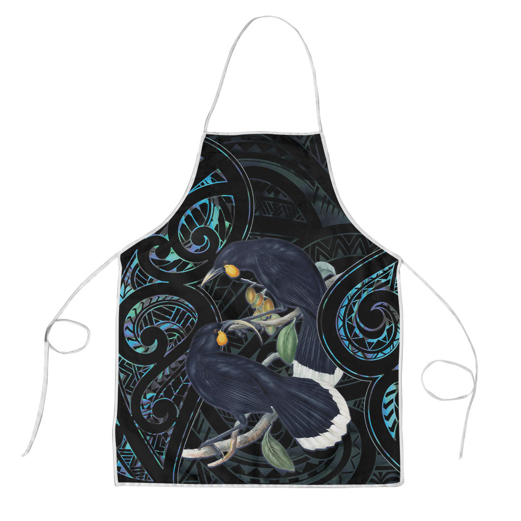 New Zealand Huia Bird Apron Paua Shell Maori Pattern
