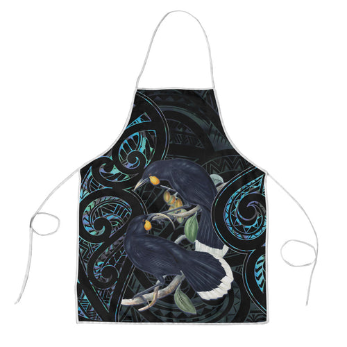 New Zealand Huia Bird Apron Paua Shell Maori Pattern