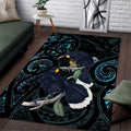 New Zealand Huia Bird Area Rug Paua Shell Maori Pattern