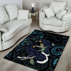New Zealand Huia Bird Area Rug Paua Shell Maori Pattern