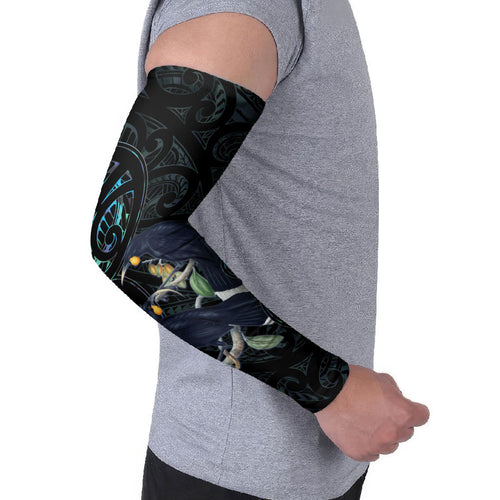New Zealand Huia Bird Arm Sleeves Paua Shell Maori Pattern