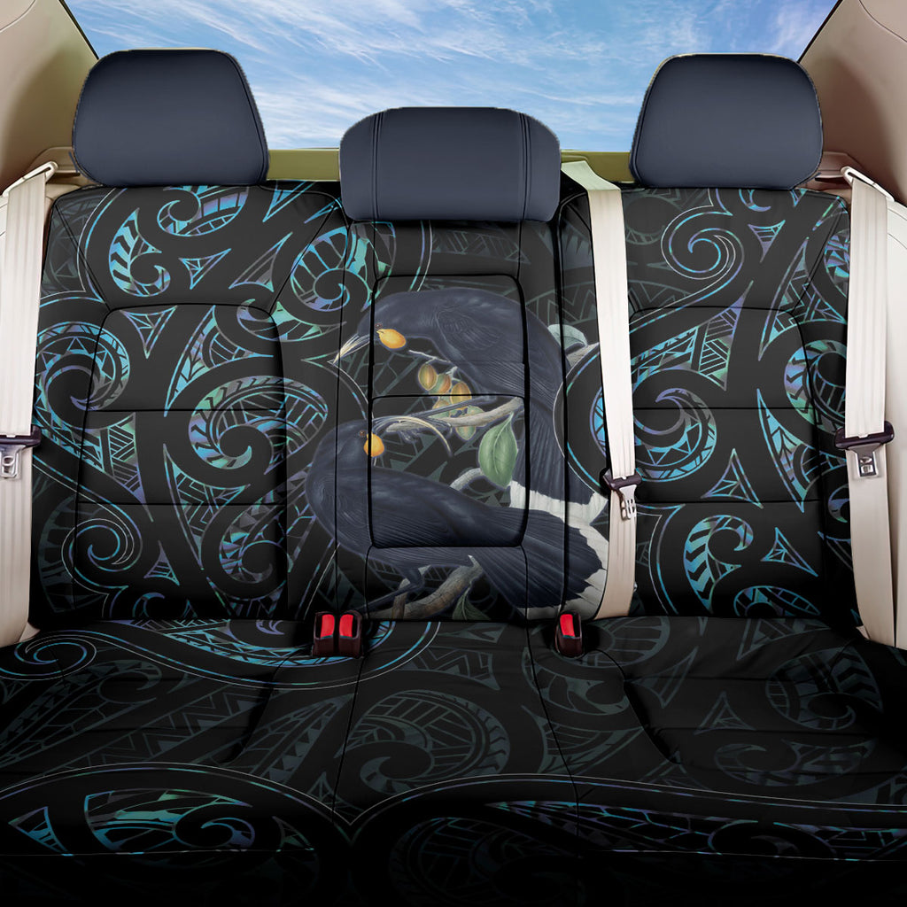 New Zealand Huia Bird Back Car Seat Cover Paua Shell Maori Pattern